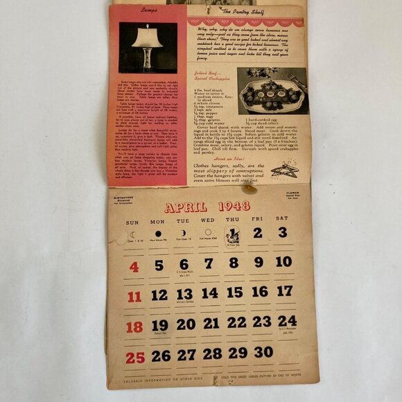 Vintage 1948 First National Bank Calendar The Dionne Quintuplets - Picture 6 of 10